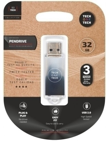 MEMORIA USB 32GB TECHONE BASIC BLACK&WHI