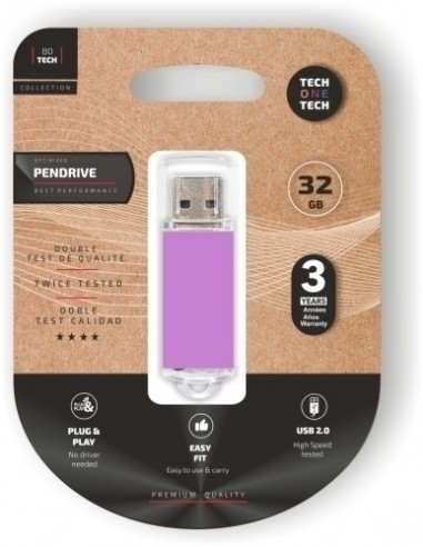 MEMORIA USB 32GB TECHONE BASIC PURPLE