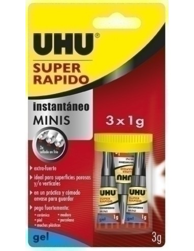 PEGAMENTO INST.UHU SUPER RAPIDO GEL 3x1g