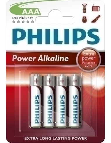 PILAS PHILIPS LR03 SUPER ALCALINA B/4