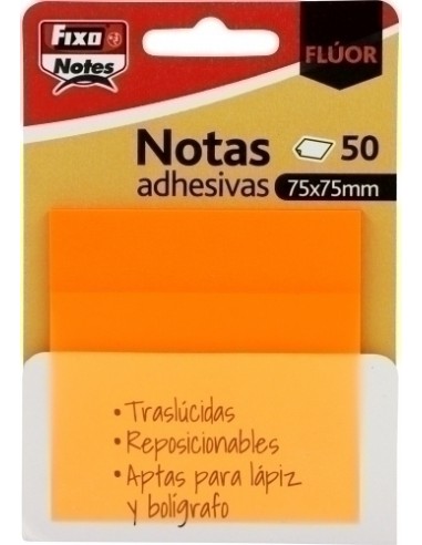 TACO NOTAS FIXO 50h 75x75 TRANS. NARANJA