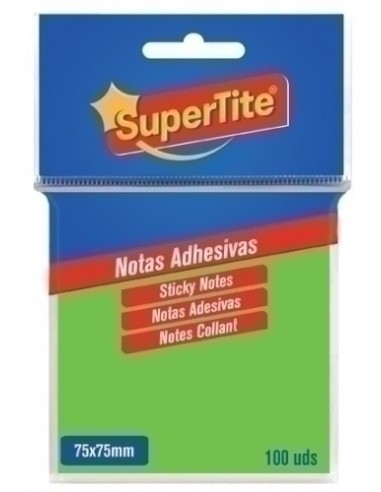 TACO NOTAS SUPERTITE 75x75 NEON 100 uds