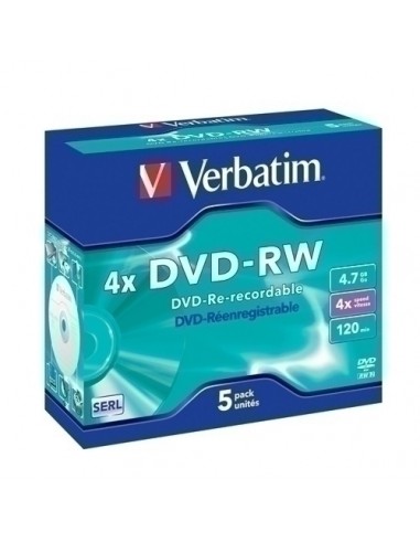 DVD -RW VERBATIM 4.7GB 4x PACK 5 JEWEL