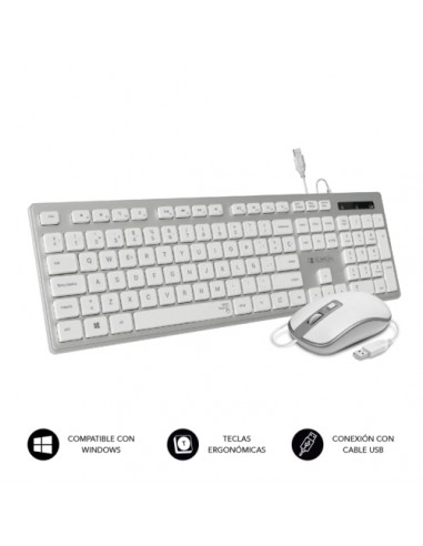 TECLADO Y RATON SUBBLIM WIRED HQ SILVER