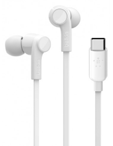 AURICULARES BELKIN BOTON USB-C BLANCO