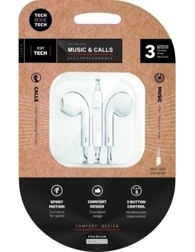 AURICULARES TECHONE BOTON MINI JACK BLAN