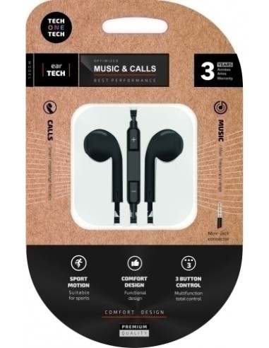 AURICULARES TECHONE BOTON MINI JACK NEGR