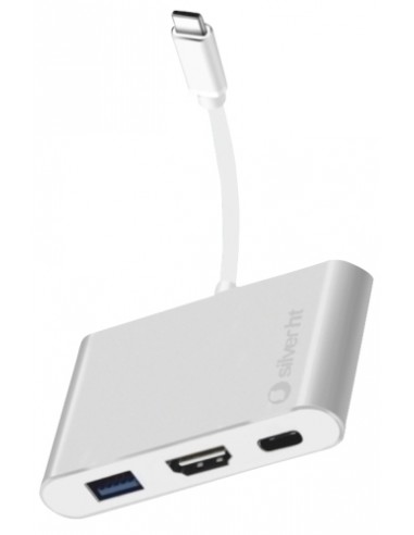 HUB SILVER HT USB-C A 3 EN 1