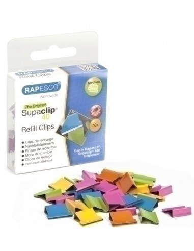 CLIPS RAPESCO SUPACLIP 40 COLOR C/50