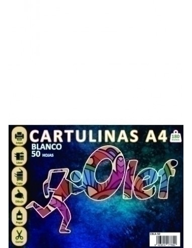 CARTULINA A4 OLEF 180g BLANCO P/50