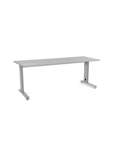 MESA ROCADA METAL 200x80 ALUMINIO/GRIS