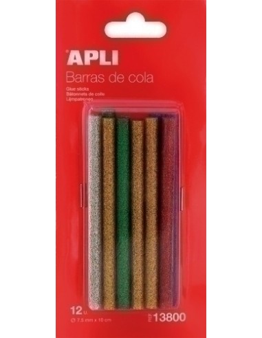 COLA TERMOFUSIBLE BARRA APLI GLITTER 12