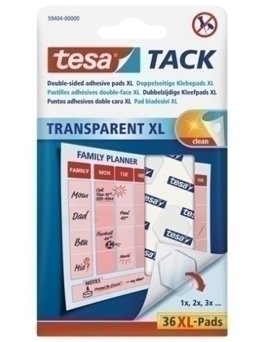 PUNTO ADHESIVO TRANS.XL TESA TACK 36 UD