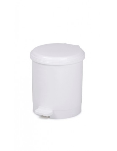 PAPELERA PL. CEP C/TAPA PEDAL 6L BLANCA