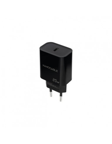 Nanocable Cargador de Pared USB-C PD 20W - Color Negro