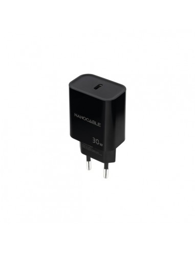 Nanocable Cargador de Pared USB-C PD 30W - Color Negro