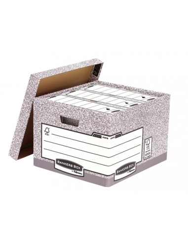 Fellowes Bankers Box Contenedor de Archivos Folio - Montaje Automatico Fastfold - Carton Reciclado Certificacion FSC - Color