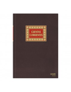Dohe Libro de Contabilidad Cuentas Corrientes - Folio Natural - Encuadernacion en Tela - 100 Hojas Papel Offset Registro de