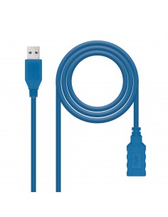 Nanocable Cable USB-A 3.0 Macho a USB-A Hembra 2m - Color Azul