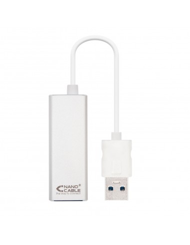 Nanocable Conversor USB 3.0 a Ethernet Gigabit 10 100 1000 Mbps - 15cm - Color Aluminio