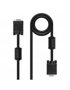 Nanocable Cable SVGA con Ferrita HDB15 Macho a HDB15 Macho 1m - Color Negro