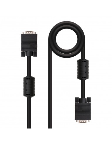 Nanocable Cable SVGA con Ferrita HDB15 Macho a HDB15 Macho 1m - Color Negro