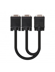 Nanocable Cable Bifurcador SVGA - HDB15 M-2xHDB15 H - 45 cm - Color Negro