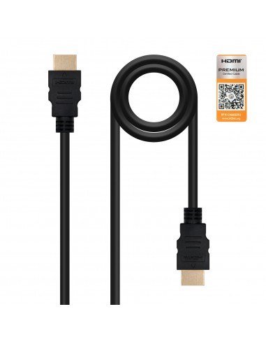 Nanocable Cable HDMI v2.0 Premiun Macho a HDMI v2.0 Premiun Macho 0.50m - 4K@60Hz 18Gbps - Alta Velocidad - Color Negro