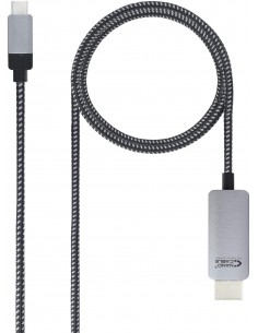 Nanocable Cable Conversor USB-C Macho a HDMI Macho 1.80m - Color Negro Plata