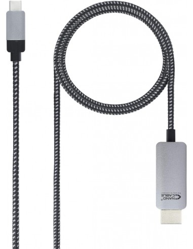 Nanocable Cable Conversor USB-C Macho a HDMI Macho 1.80m - Color Negro Plata