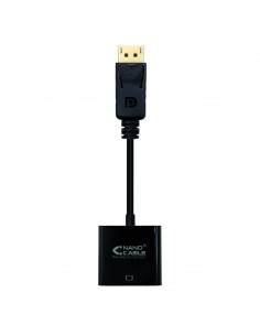 Nanocable Conversor Displayport a SVGA - Displayport-M-SVGA H - 15 cm - Color Negro