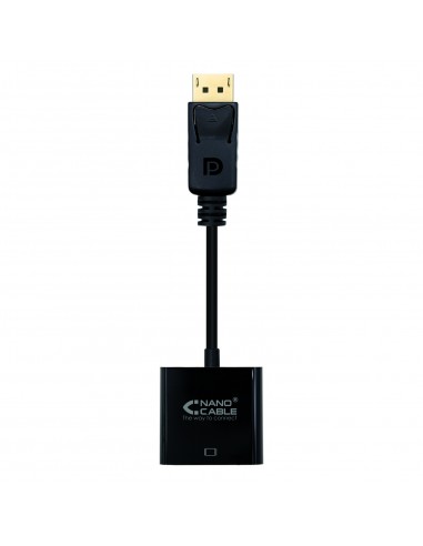 Nanocable Conversor Displayport a SVGA - Displayport-M-SVGA H - 15 cm - Color Negro