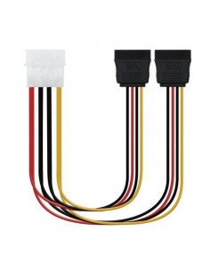 Nanocable Cable SATA Alimentacion 5.25" Molex 4pin Macho a 2x SATA Hembra 0.30m