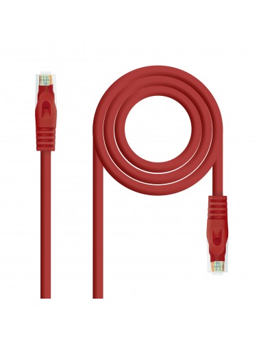 Nanocable Cable de Red Latiguillo RJ45 LSZH Cat.6a UTP AWG24 0.50m - Color Rojo