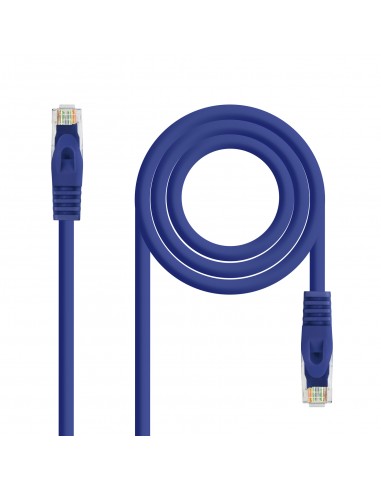 Nanocable Cable de Red Latiguillo RJ45 LSZH Cat.6a UTP AWG24 1m - Color Azul