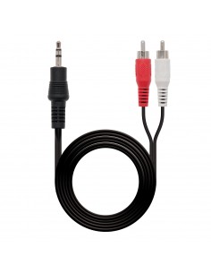 Nanocable Cable Audio Estereo Jack 3.5mm Macho a 2x RCA Macho 3m - Color Negro