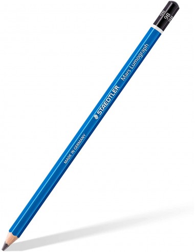 Staedtler Mars Lumograph 100 Lapiz de Grafito Hexagonal - Mina 9B - Resistencia a la Rotura - Madera de Bosques Sostenibles
