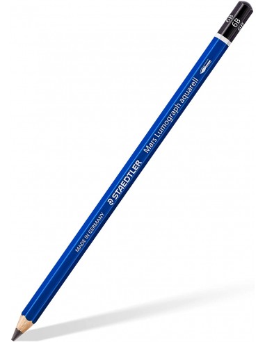 Staedtler Mars Lumograph Aquarell 100A Lapiz de Grafito - Mina 6B - Resistencia a la Rotura - Madera de Bosques Sostenibles