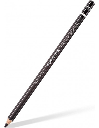 Staedtler Mars Lumograph Black Artist Pencil 100B Lapiz de Grafito - Mina 6B - Resistencia a la Rotura - Madera de Bosques