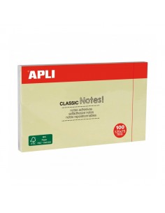 Apli Classic Bloc de 100 Notas Adhesivas 125 x 75 mm - Color Amarillo