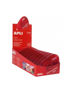 Apli Expositor de 10 Aplicadores de Adhesivos Doble Cara 8 mm x 10 m