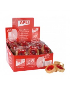 Apli Expositor de 55 Cintas Adhesivas Transparente 12 mm x 33 m