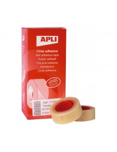 Apli Pack de 8 Cintas Adhesivas Transparente 19 mm x 33 m