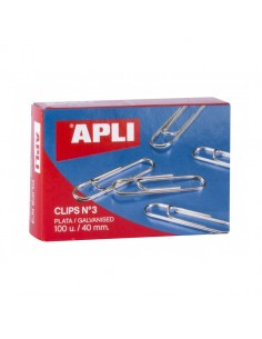Apli Pack de 100 Clips Galvanizados n 3 40 mm