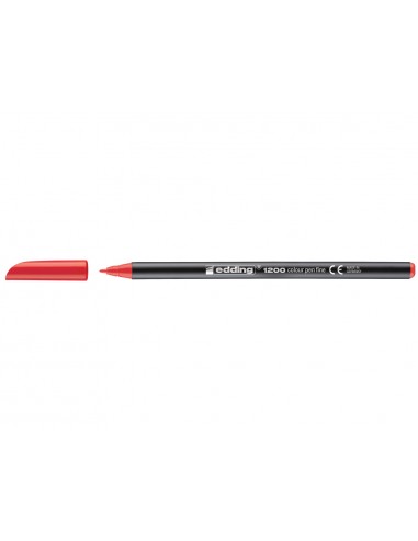 Edding 1200 Rotulador - Punta Redonda - Trazo entre 0.5 y 1 mm. - Tinta con Base de Agua - Color Rojo