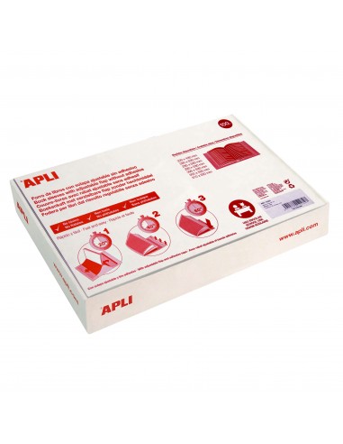 Apli Pack de 100 Forros de Libros con Solapa Ajustable 290 mm - PVC - Forra en 3 Pasos
