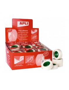 Apli Expositor de 35 Cintas Adhesivas Invisibles 19 mm x 33 m