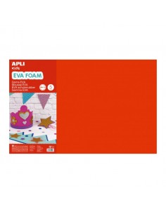 Apli Pack de 5 Goma Eva 600 x 400 mm - Grosor 2 mm - Impermeable - Moldeable al Calor - Color Rojo