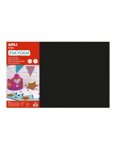 Apli Pack de 5 Goma Eva 600 x 400 mm - Grosor 2 mm - Impermeable - Moldeable al Calor - Color Negro