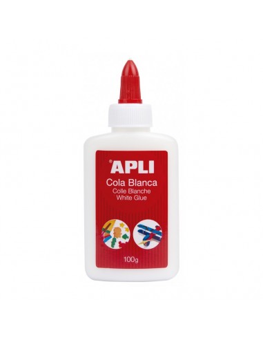 Apli Cola Blanca Liquida 100g - Aplicador de Punta - Libre de Solventes y No Toxica - Apto para uso Escolar